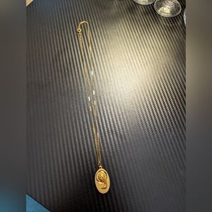 Virgin Mary Gold tone Necklace